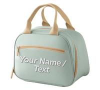 Personalised Oxford Lunch Bag, Multi-Compartment, Thermal, Zipper Handle | Add embroidered name or initials to make it truly yours. The custom stitch stays neat wash after wash