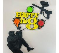 Personalised Paintball Cake Topper - Perfect for Paintballing Cakes and Birthday Parties