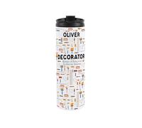Personalised Painter Decorator Travel Mug - Novelty Tradies Gifts - Reusable Stainless Steel Vacuum-Sealed Double-Walled Drinks Travel Flask 500ml (16 fl oz)