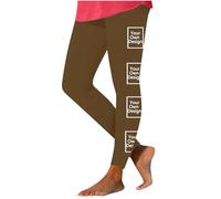 Personalised Pants Custom Yoga Pants Add Any Text Message Yoga Trousers Printed Customised Pants Womens Leggings Cute Yoga Pants with Pockets Tummy Control Casual High Waist Leggings Coffee