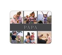 Personalised Papa Photo Mouse Mat Mouse Pad Home Office Gift For Papas Birthday Father's Day Collage Desk Accessories Custom Picture Gaming Rectangle Mousemat Mousepad Family Novelty