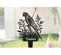 Personalised Parakeet Memorial Burial Stake, Custom Parrot Sign, Bird Keepsake, Metal Yard/garden Decor, Parrot Lover Gift, Pet Loss Gift, Pet Memorial Plaque, Headstone