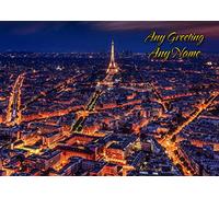 Personalised Paris City Eiffel Tower Greeting Card (Birthday, Christmas, Any Occasion) - Custom Card for Him or Her Male Female Family Kids Boys Girls any Age