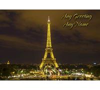 Personalised Paris City Eiffel Tower Greeting Card (Birthday, Mothers Day, Fathers Day, Christmas, Blank) - Custom Card for Him Her Male Female Family Kids