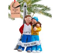 Personalised Paris Ornament 2025 - Fast & Free 24h Customisation - Couple Christmas Ornaments for Tree - Custom Gift Wrapped Travel Souvenir Keepsake for Honeymooners, Travelers, Holidaymakers