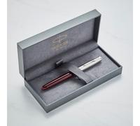 Personalised Parker 51 Pen with Custom Engraving - Gifts for CEO, Graduation, Wedding, Birthday - Pen with Name/Text Customisation (Fountain Pen, Burgundy Barrel with Chrome Trim)