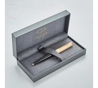 Personalised Parker 51 Pen with Custom Engraving - Gifts for CEO, Graduation, Wedding, Birthday - Pen with Name/Text Customisation (Ballpoint Pen, Deluxe Gloss Black)