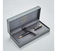 Personalised Parker Sonnet Pen with Custom Engraving - Gifts for Professionals, Graduation, Wedding, Birthday - Pen with Name/Text Customisation (Ballpoint Pen, Black Gold Trim)