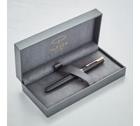 Personalised Parker Sonnet Pen with Custom Engraving - Gifts for Professionals, Graduation, Wedding, Birthday - Pen with Name/Text Customisation (Rollerball Pen, Matt Black Gold Trim)