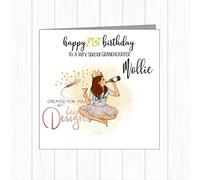 Personalised Party Girl Champagne Female Birthday Card Daughter Granddaughter Goddaughter Sister Best Friend Niece 16th 18th 21st 30th 40th