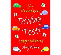 Personalised Passed Your Driving Test Card (Congratulations, Red)