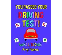 Personalised Passed Your Driving Test Card (Well Done, Blue)