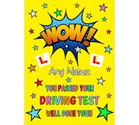 Personalised Passed Your Driving Test Card (Well Done, Yellow)