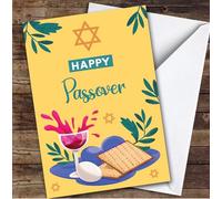 Personalised Passover Card For Anyone Food Drink | Custom Greetings Card For Passover Any Text Inside & Out