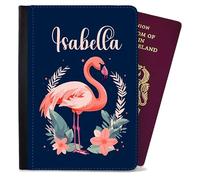 Personalised Passport Cover Holder for Children Flamingo Design Any Name Text Holiday Accessory Gift 77