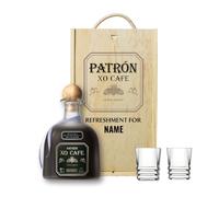 Personalised Patrón XO Cafe Tequila Gift Set with Shot Glasses