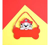 Personalised Paw Patrol Wooden Bedroom Door Sign - Add your own name or text (Red - Marshall)