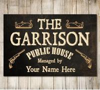 Personalised Peaky Blinders Public House The Garrison retro vintage style metal sign man cave shed gift funny garage