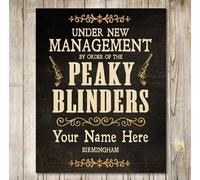 Personalised Peaky Blinders Under New Management retro vintage style metal sign man cave shed gift funny garage