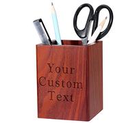 Personalised Pen Pot for Desk, Custom Name Wooden Pen Pencil Holders Desk Tidy, Red Pencil Pot Holders Desk Organiser, Desk Accessories & Storage Products, Office Stationary Supplies Organisers