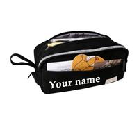 Personalised Pencil Case, Custom Name Printed Oxford Cloth Pouch (Black)
