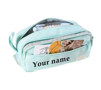 Personalised Pencil Case, Custom Name Printed Oxford Cloth Pouch (Blue B)