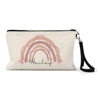 Personalised Pencil Case for Girls, Back to School Gift, Stationery Supplies, Rainbow Bag, 15 x 24cm with Handy Strap