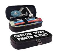 Personalised Pencil Case, with Name/Picture, Big Capacity Customised Pencil Pouch with Zipper & Compartments, Big Pen Pouch Stationery Storage Organiser, Portable Pencil Case, for Teen Girls Boys