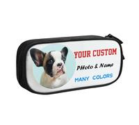 Personalised Pencil Case with Photo/Name, Customised Pencil Pouch with Print Your Own Picture/Text, Large Storage Stationery Pencil Box for Kids Boys Girls School Office, Gifts for Birthday Christmas