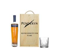 Personalised Penderyn Whisky Gift Set with Glass - 46% ABV, 70cl