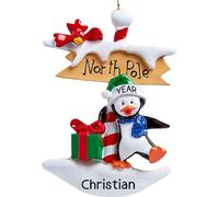 Personalised Penguin Ornament 2025 - Fast & Free 24h Customisation - Animal Christmas Ornaments for Tree - Custom Gift Wrapped Zoo Keepsake for Bird Lovers