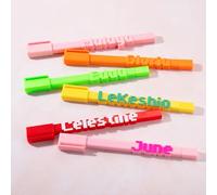 Personalised Pens with Name 2Pcs 0.5mm 3D Printed Colorful Name Pen Customised Ballpoint Pen Black Red Blue Ink Cute Engraved Pens Personalized Back to School Gifts for Boys Girls Student Teachers