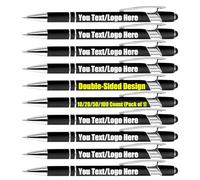 Personalised Pens With Name,Custom Pens Metal Ballpoint Pens With Stylus Bulk 10/20/50/100 Pc,Printed With Your Blessings - Creative Gifts For Offices, Teachers And Students (Black)