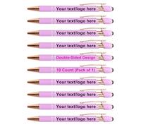 Personalised Pens With Name,Custom Pens Metal Ballpoint Pens With Stylus Bulk 10/20/50/100 Pc,Printed With Your Blessings - Creative Gifts For Offices, Teachers And Students (Light Purple)