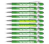Personalised Pens With Name,Custom Pens Metal Ballpoint Pens With Stylus Bulk 10/20/50/100 Pc,Printed With Your Blessings - Creative Gifts For Offices, Teachers And Students (Green)