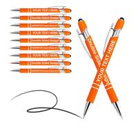Personalised Pens With Name,Custom Pens Metal Ballpoint Pens With Stylus Bulk 10/20/50/100 Pc,Printed With Your Blessings - Creative Gifts For Offices, Teachers And Students (Saffron)