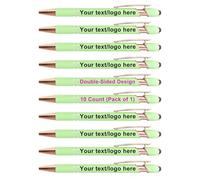 Personalised Pens With Name,Custom Pens Metal Ballpoint Pens With Stylus Bulk 10/20/50/100 Pc,Printed With Your Blessings - Creative Gifts For Offices, Teachers And Students (Light Green)