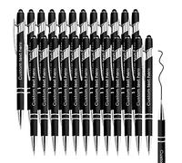 Personalised Pens with Stylus Name Free Engraving,Custom Metal Pens for Men Women Business Office,Customised engraved Name Message Logo Ballpoint Pens Black Ink-12,24,48,96 Pens Assorted-Click Action