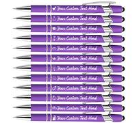 Personalised Pens with Stylus Name Free Engraving,Custom Metal Pens for Men Women Business Office,Customised engraved Name Message Logo Ballpoint Pens Black Ink-12,24,48,96 Pens Assorted-Click Action