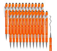 Personalised Pens with Stylus Name Free Engraving,Custom Metal Pens for Men Women Business Office,Customised engraved Name Message Logo Ballpoint Pens Black Ink-12,24,48,96 Pens Assorted-Click Action