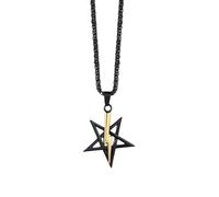 personalised Pentagram with lightning bolt pendant satanic symbol anton lavey sigil necklace amulet talisman sign