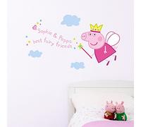 Personalised Peppa Pig Fairy Wall Sticker Custom Name Kids Bedroom Wall Decal Nursery Decor Removable Vinyl UK Made