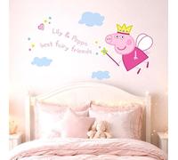 Personalised Peppa Pig Fairy Wall Sticker Custom Name Kids Bedroom Wall Decal Nursery Decor Removable Vinyl UK Made