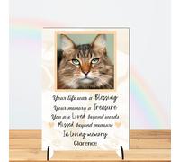 Personalised Pet Bereavement Photo Plaque 'In Loving Memory' - Custom Text, Available in MDF or Acrylic, Size 148mm x 210mm Sign for Your Dog, Cat, Horse, Rabbit, Bird (Mdf Wood A4 30cm x 21cm, Beige)