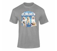 Personalised Pet Bootleg Rap T Shirt Vintage Collage T-Shirt Top Design - Vintage 90s Style Retro Tee, Birthdays, Christmas Music Fans, I Love my Girlfriend tshirt Grey