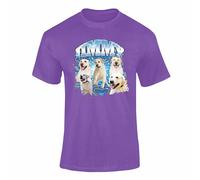 Personalised Pet Bootleg Rap T Shirt Vintage Collage T-Shirt Top Design - Vintage 90s Style Retro Tee, Birthdays, Christmas Music Fans, I Love my Girlfriend tshirt Purple