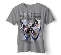 Personalised Pet Bootleg T-Shirt, Dog Collage, Lovers Picture Name, Viral 90s Style, 12 Picture Themes, 7 Shirt Colours, Men's Women's Kids Unisex
