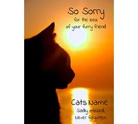 Personalised Pet Cat Loss Sympathy Card