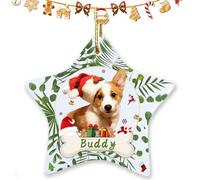 Personalised Pet Christmas Ornaments, Custom Pet Photo Decorations for Christmas Tree, Personalised Present for Dog Lovers, Dog First Christmas Decorations 2025 New Pet Owner Best Present (Pentagram)