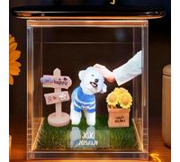 Personalised Pet Holographic Memorial Box, 3D Floating Pet Hologram Keepsake, High-transmittance Display for Dog Cat Lovers, Pet Remembrance Ornament